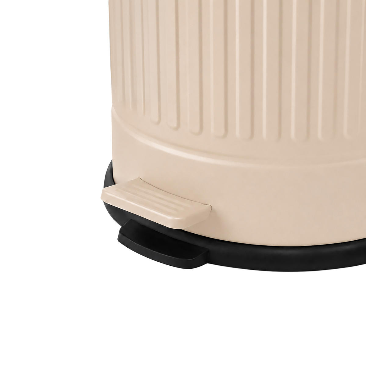 MÜLLEIMER Beige 12 l Tretpedal Softclose Metall - Beige, Kunststoff/Metall (25/41/25cm) - Relaxdays