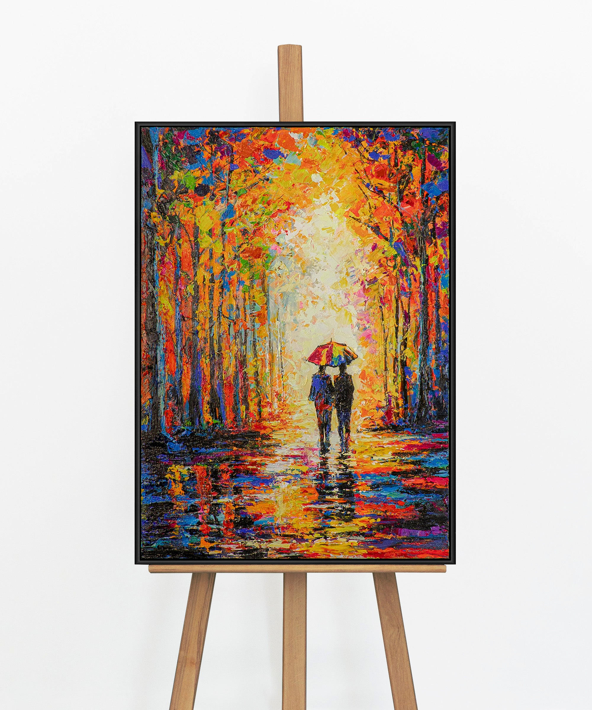 GEMÄLDE Liebesausflug Schattenfugenrahmen Schwarz 70x50 cm - Schwarz, Holz (70/50cm) - YS-art gallery