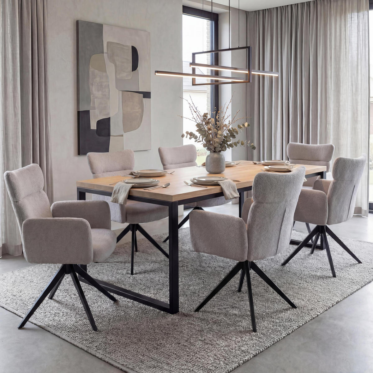 ESSZIMMERSTUHL Hellgrau - Hellgrau, Textil (63/92/58cm) - MCW