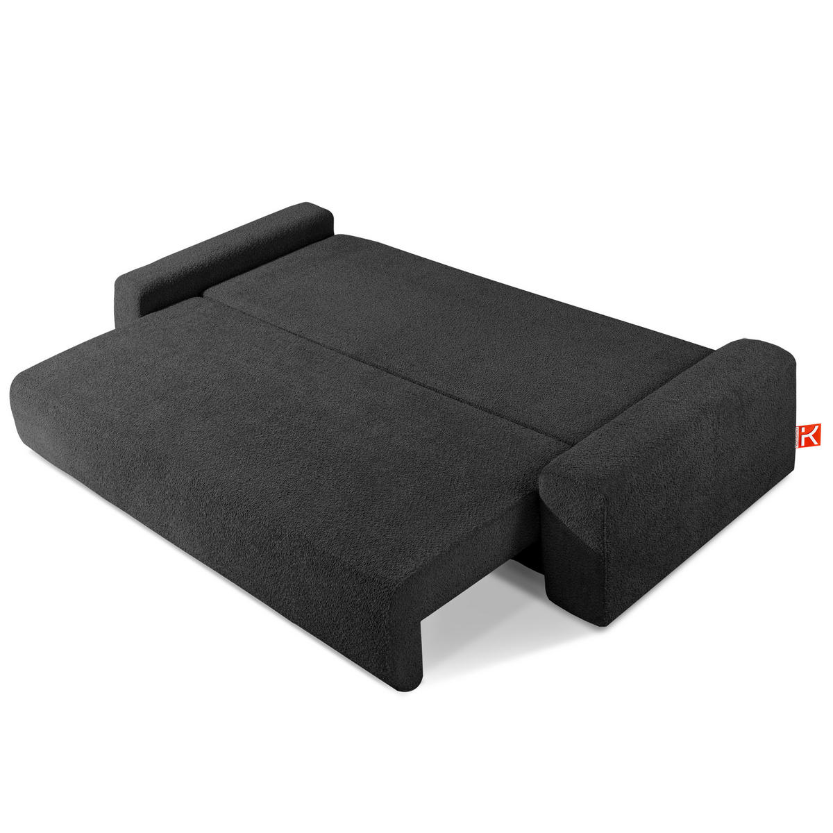 3-SITZER SCHLAFSOFA MOLLIS, Bouclé, Anthrazit - Anthrazit, Holz/Holzwerkstoff (250/93/108cm) - KONSIMO®
