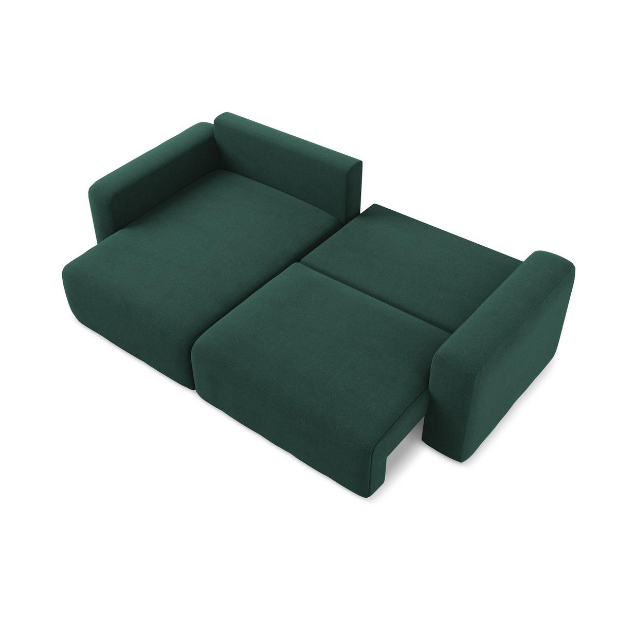 ECKSOFA mit Schlaffunktion links Strukturstoff Stoff Grün - Dunkelgrün/Schwarz, Kunststoff/Textil (149/244cm) - LaMiaSofa