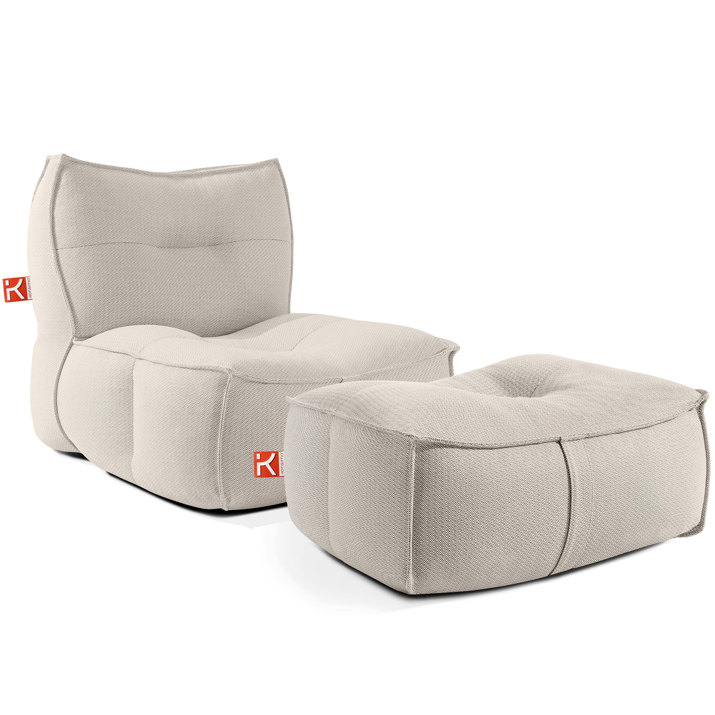 GARTENLOUNGE-SET LOVIA, Möbel-Set, Dunkelbeige/Weiß - Beige, Textil (90/82/106cm) - KONSIMO®