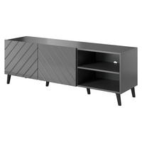 TV-LOWBOARD Abeto 150 - Weiß Hochglanz/Schwarz, Holzwerkstoff/Kunststoff (150/52/42cm) - MIRJAN24