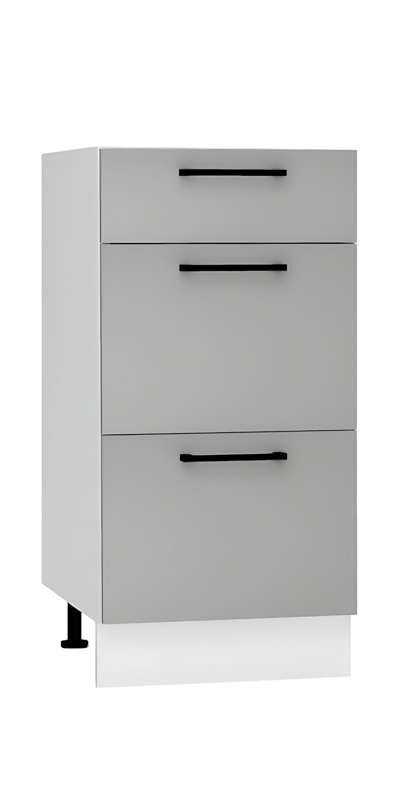 UNTERSCHRANK D40S3 - Morvex - 3 Schubladen für effiziente Organisation - Grau, Holz/Metall (40/82/52.4cm) - ROYAL24_MARKT