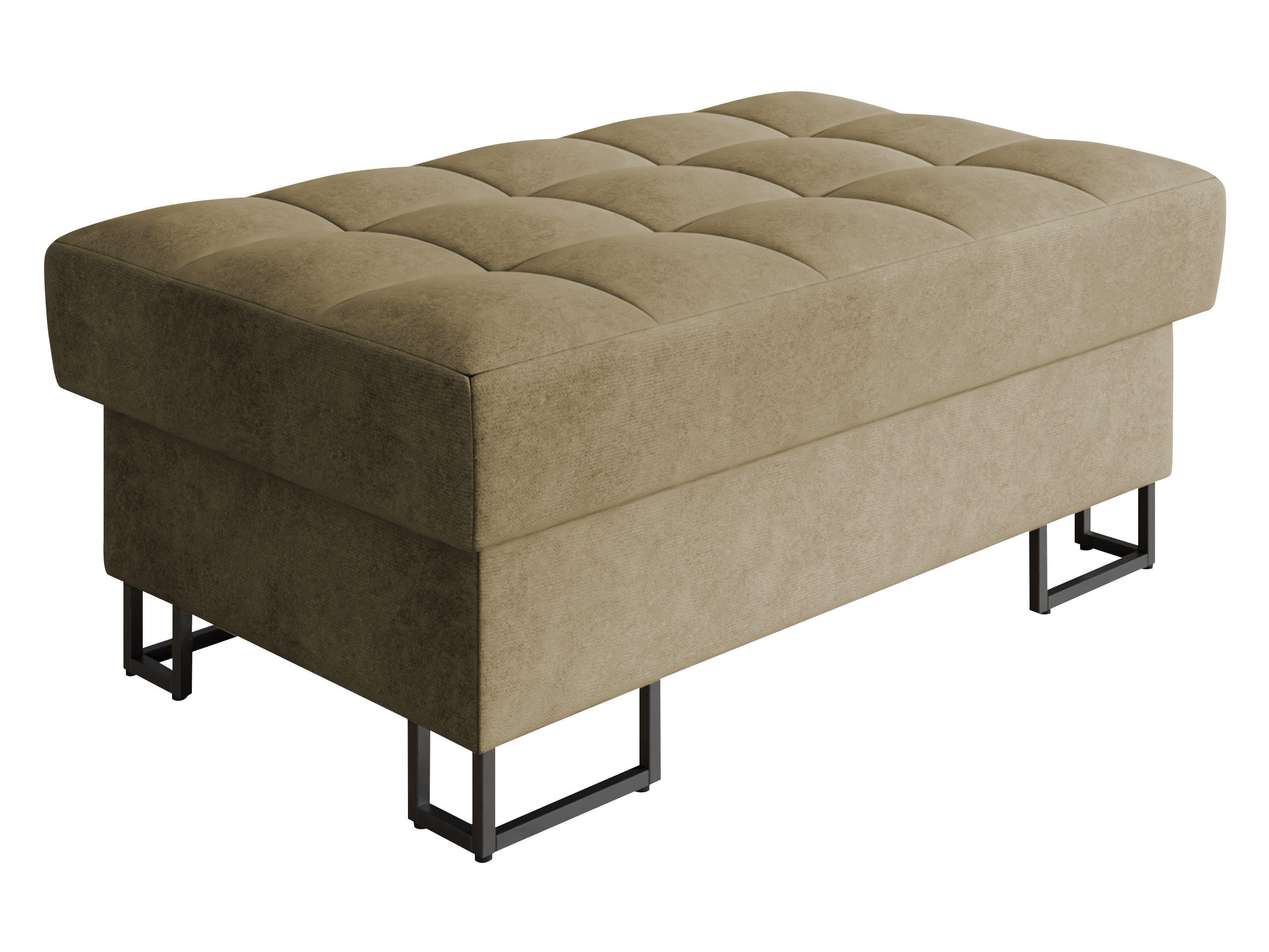 POLSTERHOCKER Laris - Beige/Schwarz, Holz/Textil (106/44/67cm) - MIRJAN24