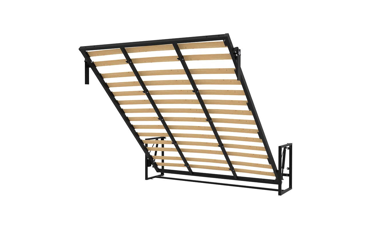 WANDBETT Morphy Classik Modulares SizeFlex- und TypeFlex-System - 160x200 Vertikal - Schwarz, Holz/Metall (160/200cm) - WallBedKing