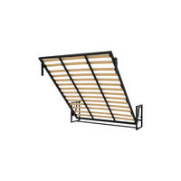 WANDBETT Morphy Classik Modulares SizeFlex- und TypeFlex-System - 160x200 Vertikal - Schwarz, Holz/Metall (160/200cm) - WallBedKing