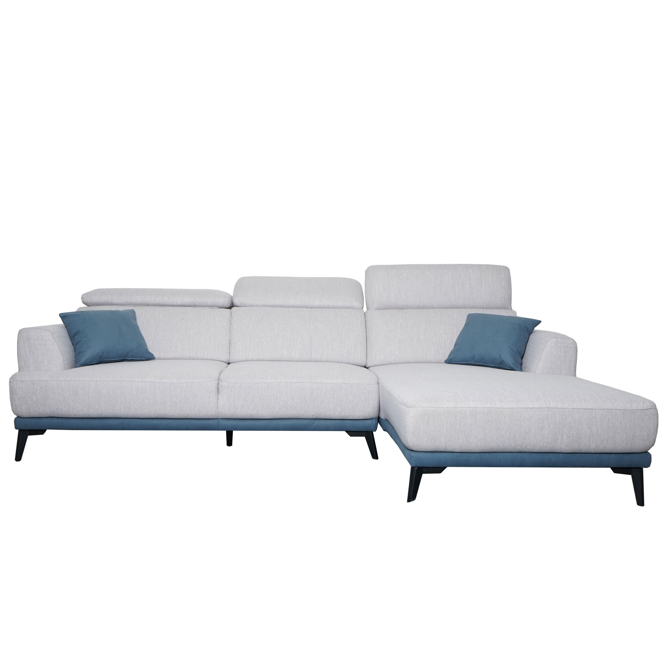 SOFA L-FORM Hellgrau - Hellgrau, Textil (277/170cm) - MCW