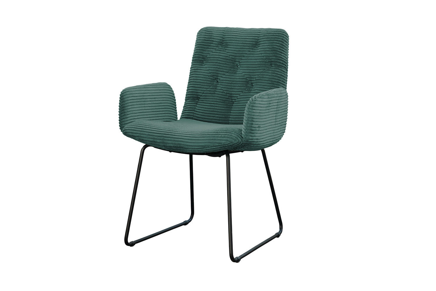 STUHL NEW CHARME Smaragdgrün Cord - Smaragdgrün, Textil (59/87/66cm) - KAWOLA
