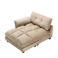 RÉCAMIERE Cord Khaki mit USB, Becherhaltern und Seitentasche - Hellbraun, Holzwerkstoff/Kunststoff (140/81/121cm) - WISHDOR