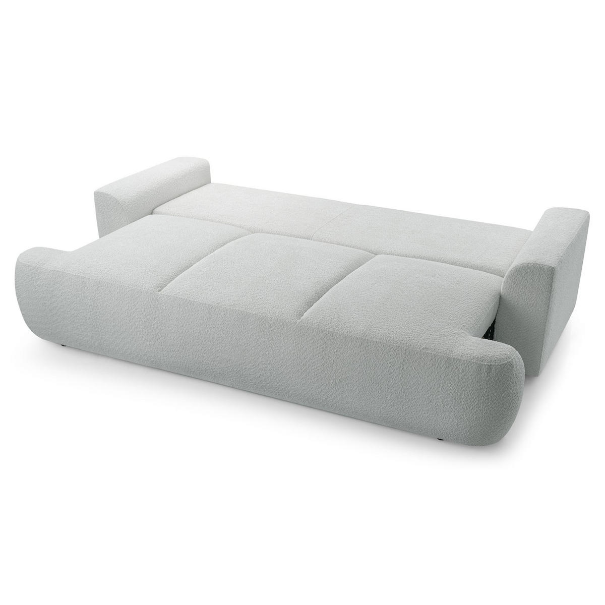 3-SITZER SOFA Barletto Grau-Beige Bouclé - Taupe/Schwarz, Holz/Textil (248/94/110cm) - Selsey