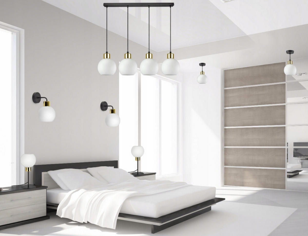 PENDELLEUCHTE Milano Glas - Goldfarben/Schwarz, Glas/Metall (14/65/80cm) - kiki design