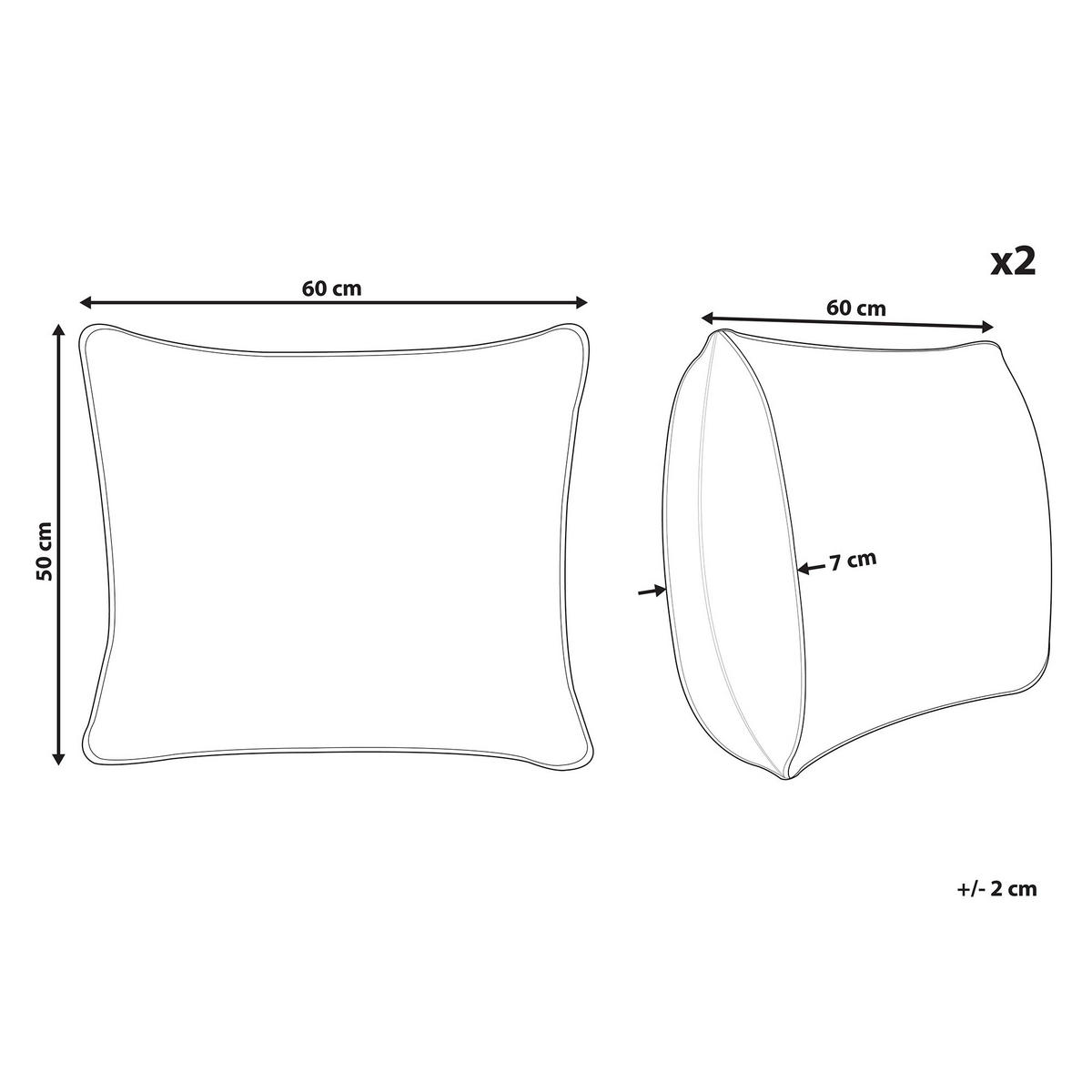 KOPFKISSEN 2er-Set Weiß 50/60 cm Errigal - Weiß, Textil (60/50cm) - Beliani