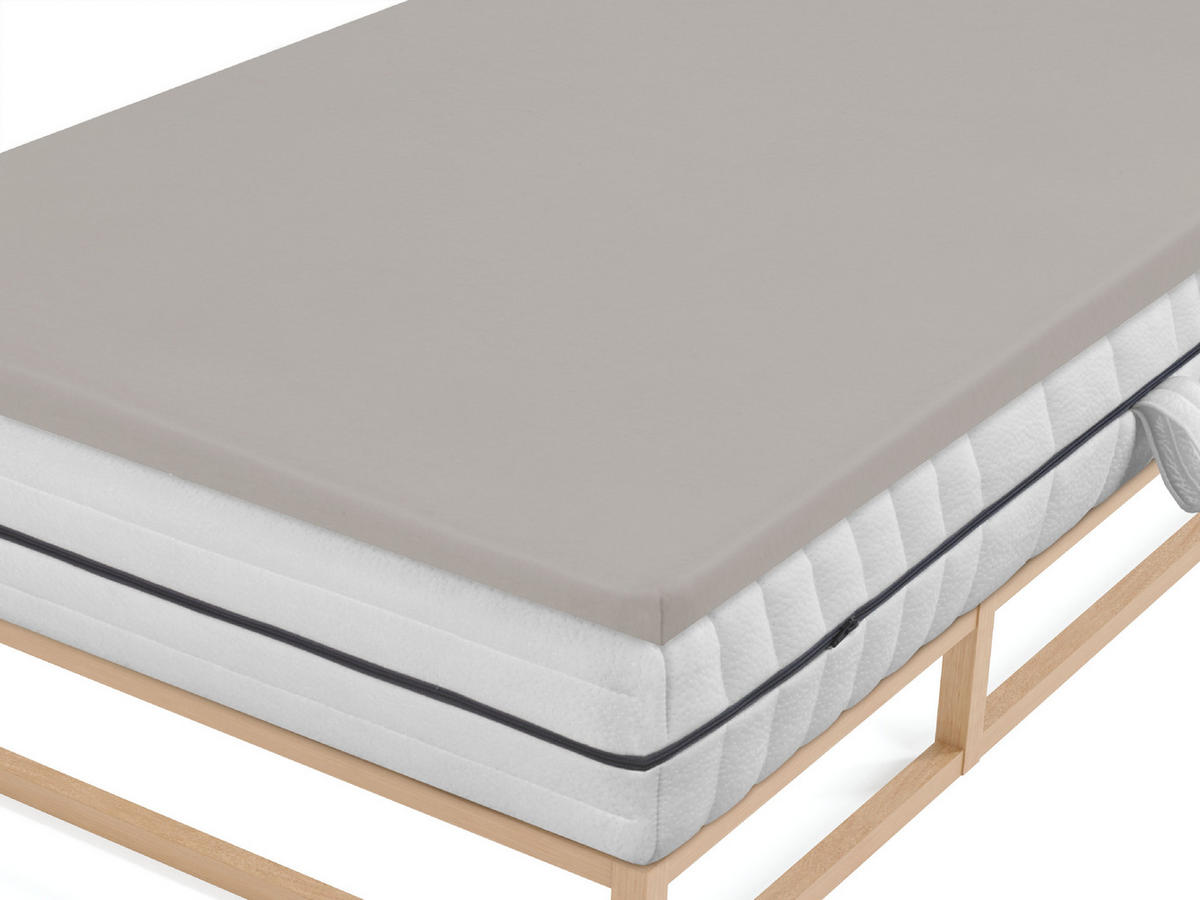 SPANNBETTTUCH Jersey sturmgrau, 140x200 cm - 160x220 cm - Grau, Textil (160/220cm) - biberna