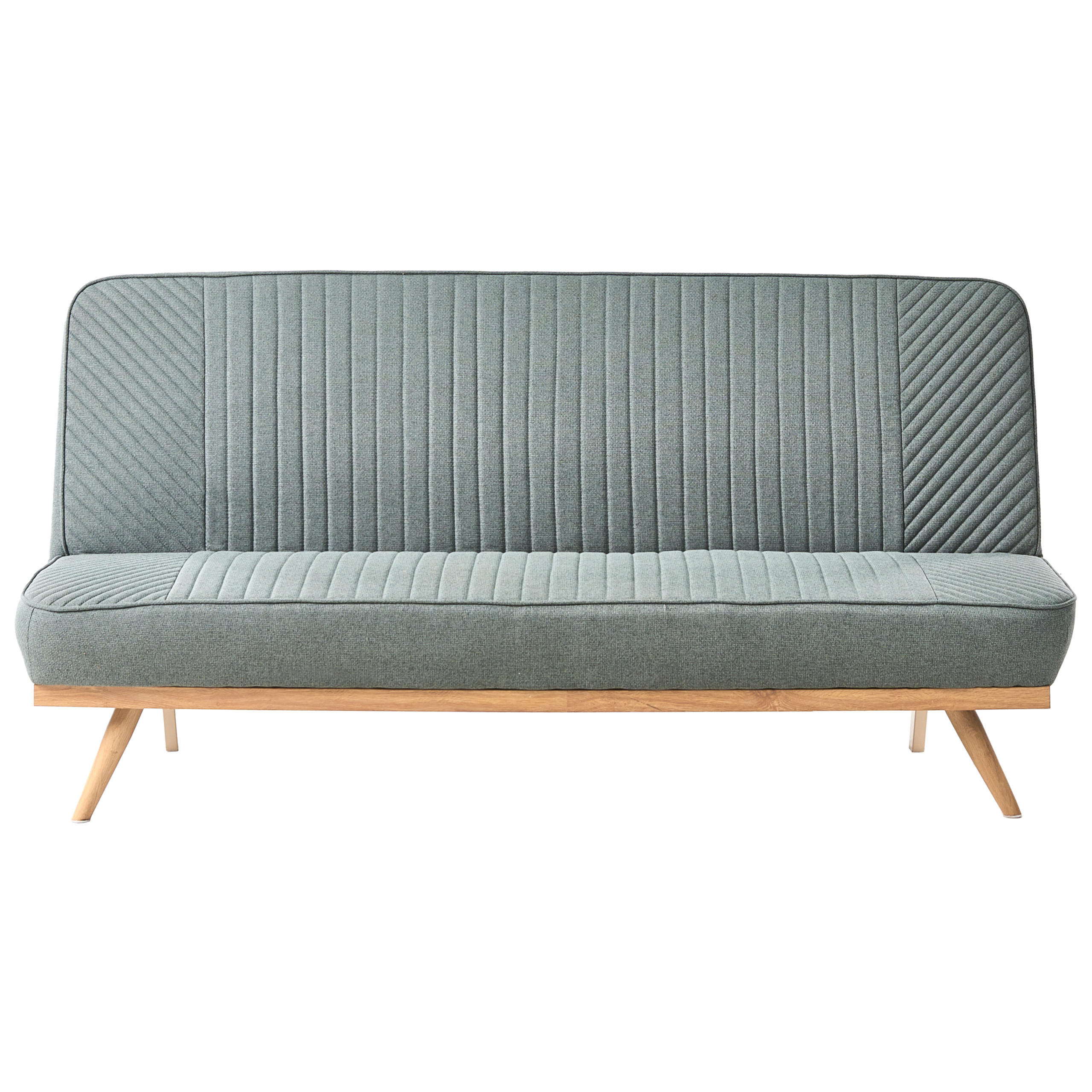 SCHLAFSOFA 2-Sitzer Stoff Grün Kalfafel - Braun/Grün, Textil (191/84/73cm) - Beliani