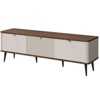 LOWBOARD Marly Kaschmir / Walnuss 160 / 40 / 52cm - Kaschmir/Beige, Holz/Holzwerkstoff (160/52/40cm) - Feldmann-Wohnen