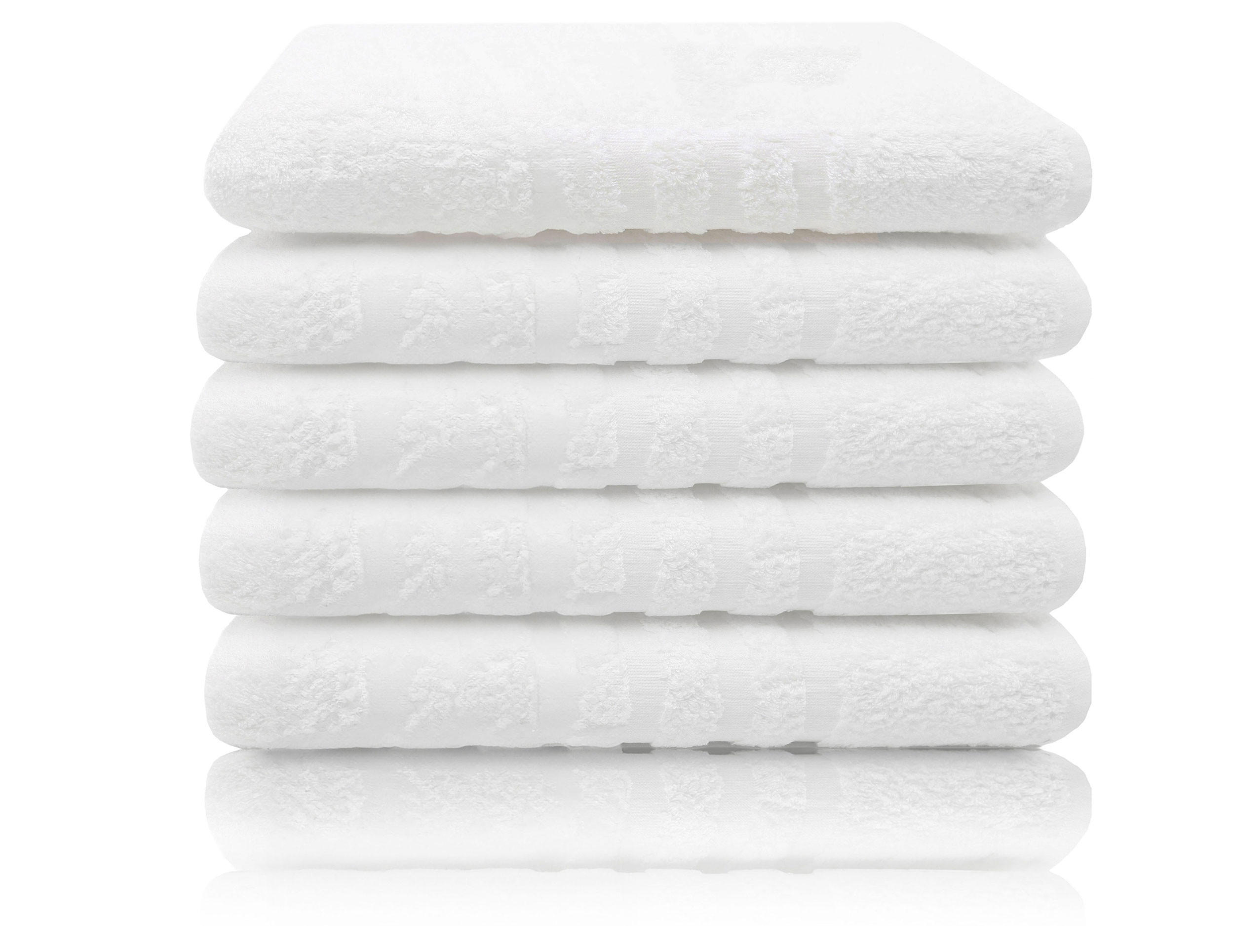 BADETUCH, 5er-Set, 100% Baumwolle, Weiß - Weiß, Textil (100/150cm) - Zollner