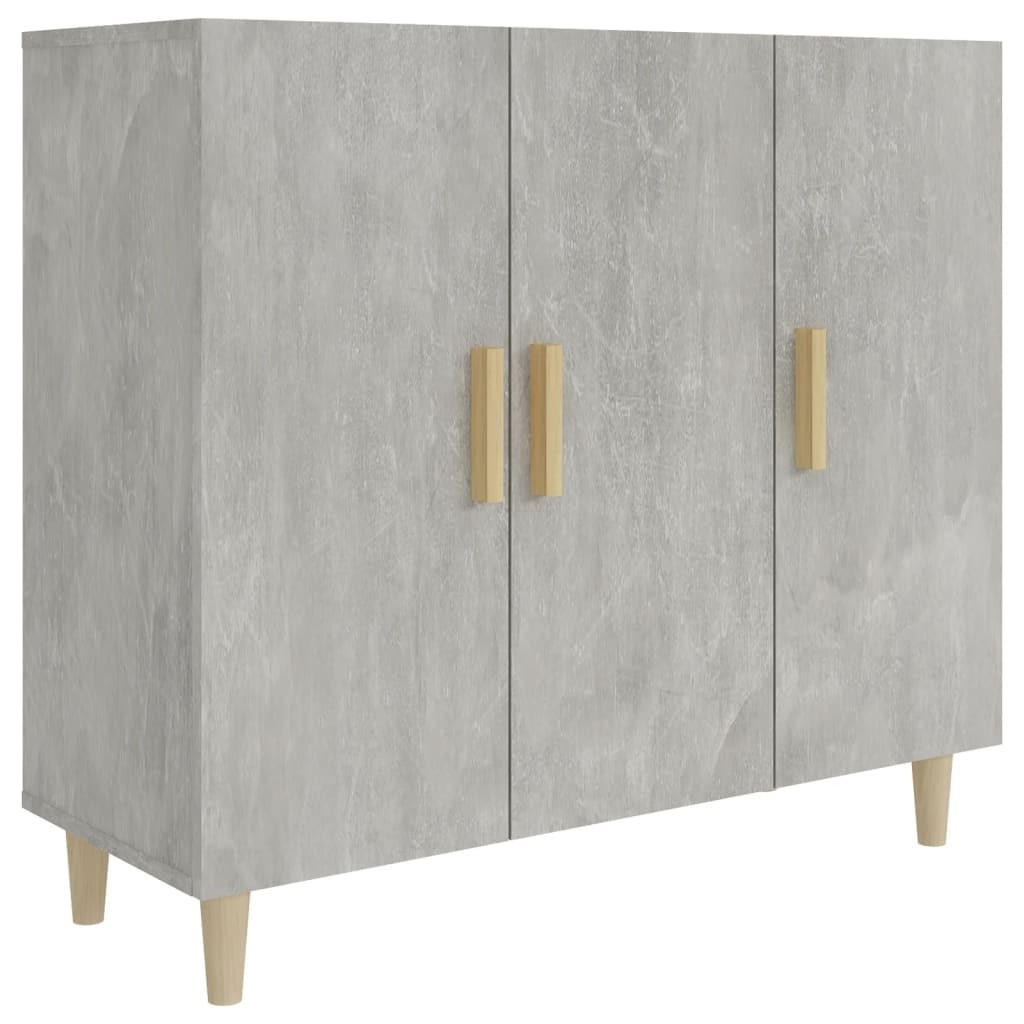 SIDEBOARD mit 3 Türen 90/34/80 cm aus Holzwerkstoff Betongrau - Hellgrau, Holz (90/80/34cm) - vidaXL