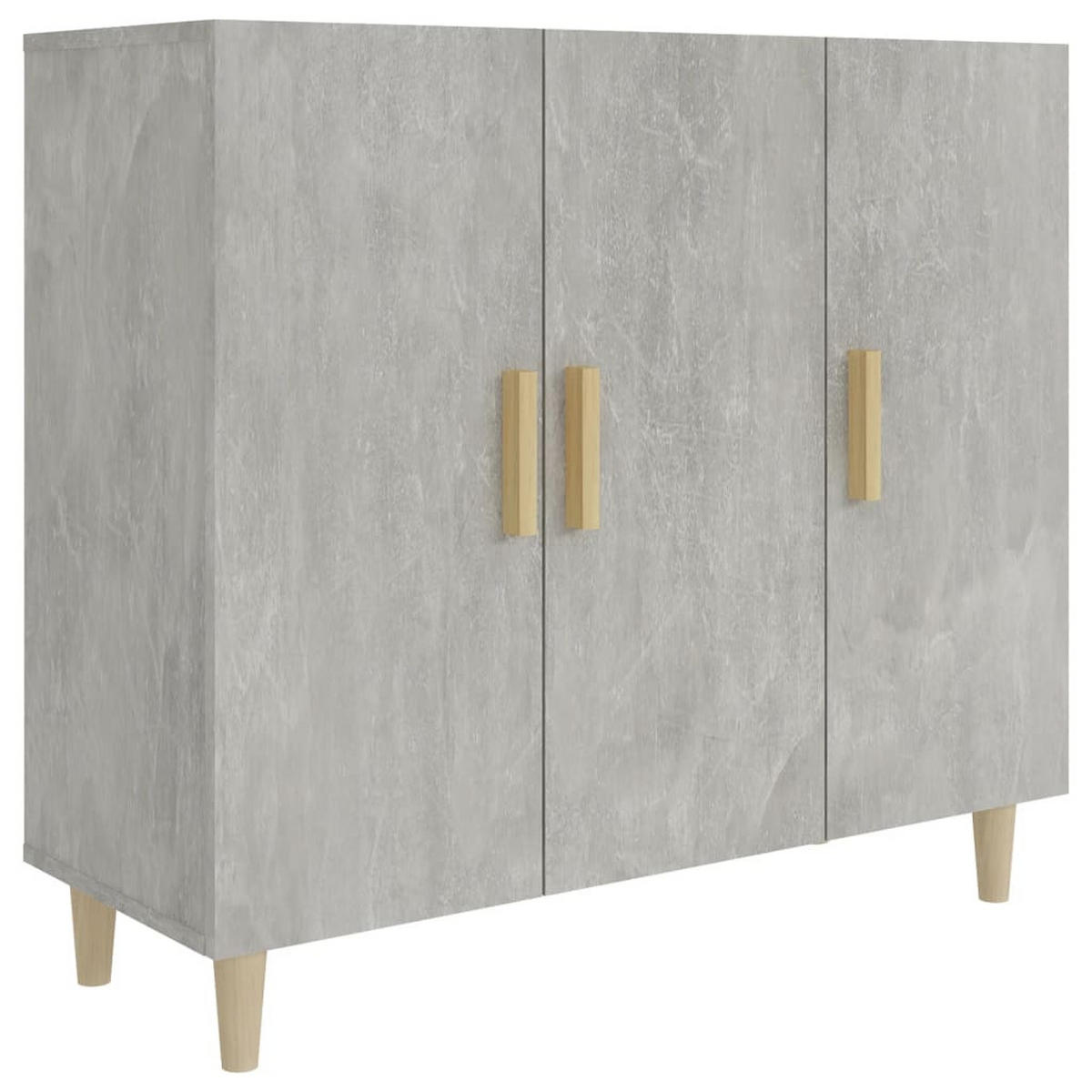 SIDEBOARD mit 3 Türen 90/34/80 cm aus Holzwerkstoff Betongrau - Hellgrau, Holz (90/80/34cm) - vidaXL