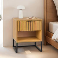 NACHTTISCH MESTO - Schwarz, Holzwerkstoff (40/50/40cm) - IDIMEX