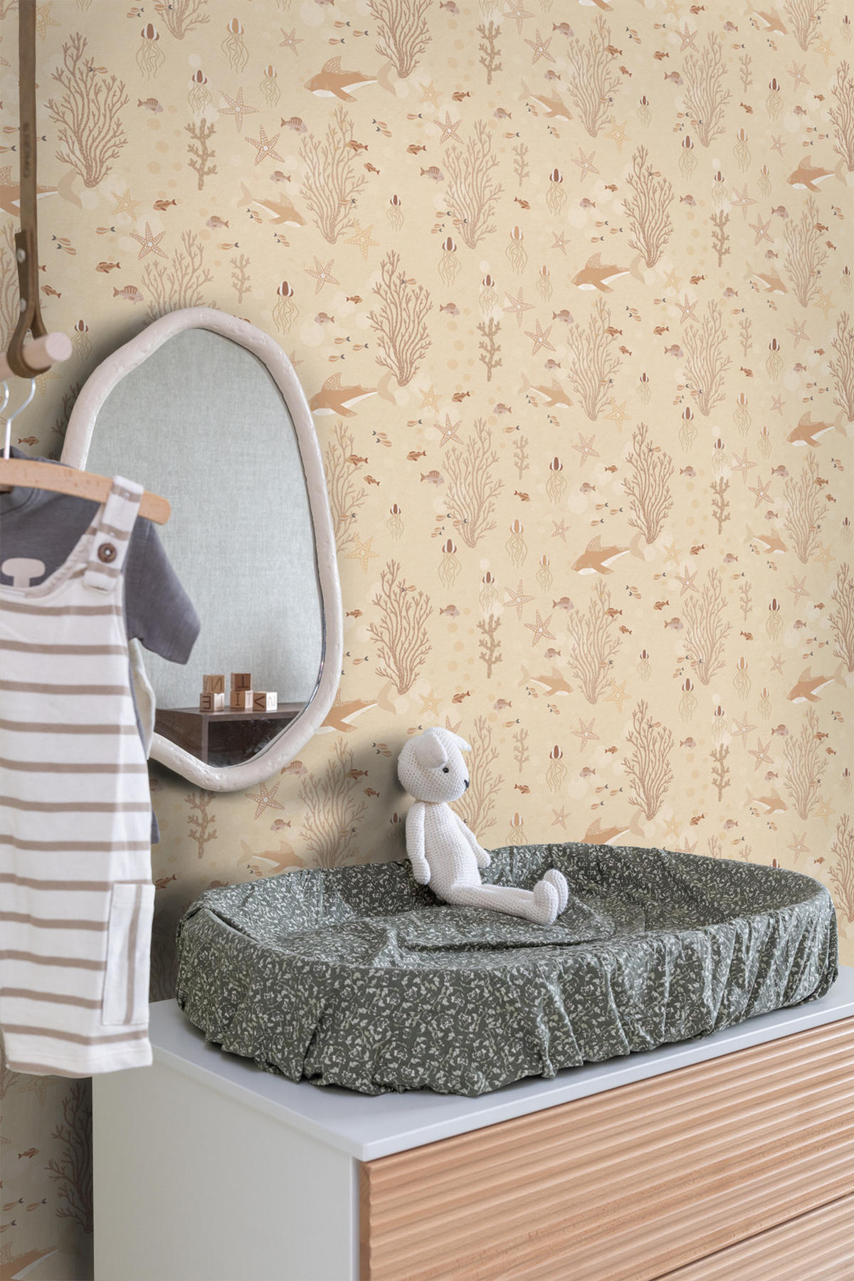 TAPETE Unterwasserwelt 50 x 900 cm - Beige, Papier (50/0.1cm) - ESTAhome
