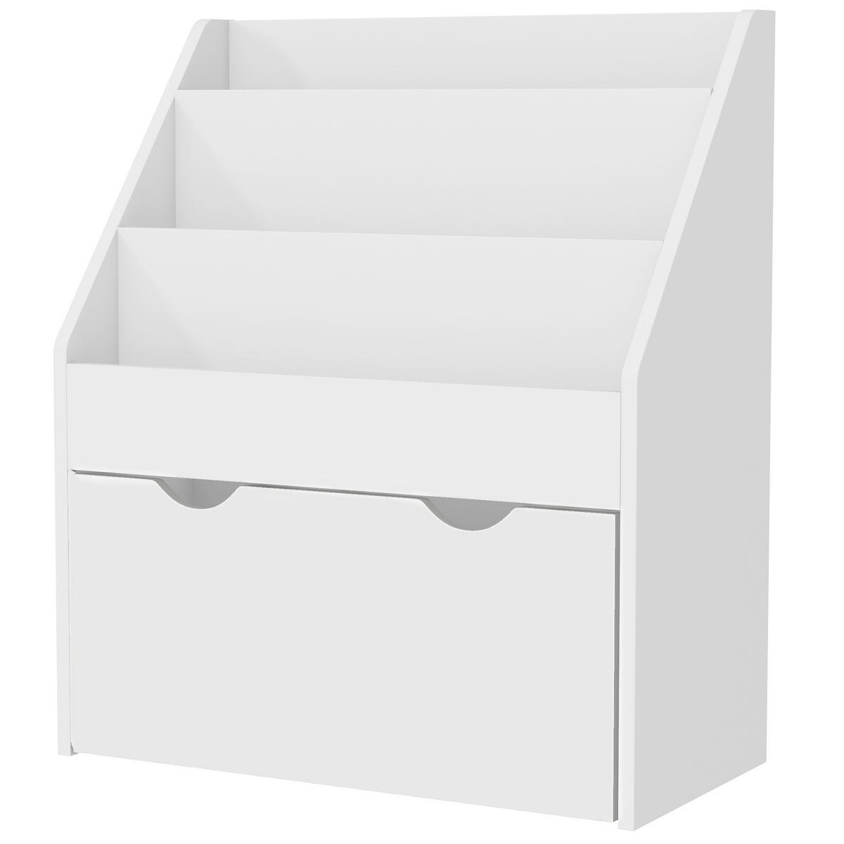 KINDERREGAL DE-17265 3 Ebenen & 1 Schublade Weiß - Weiß, Metall (62.5/70/30cm) - ComfortXL
