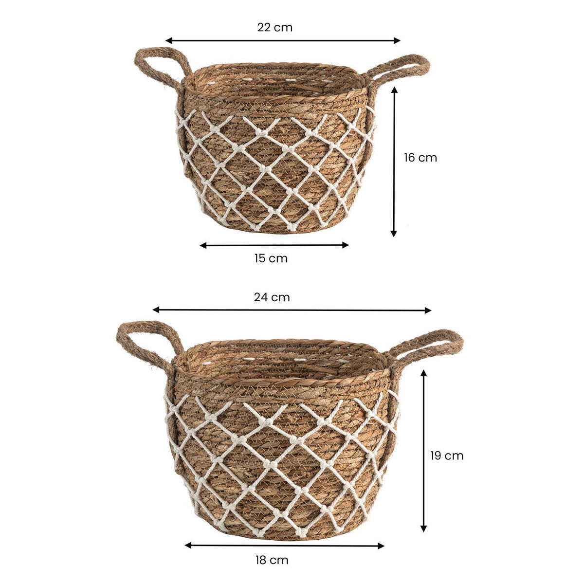 KÖRBE TAO - Naturfarben, Naturmaterialen (24/19/24cm) - IDIMEX