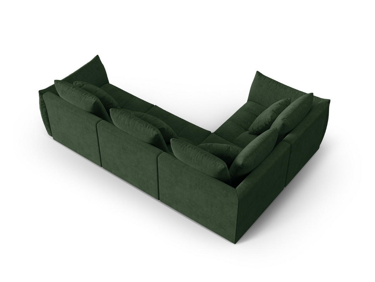 ECKSOFA modular links Bloom aus strukturiertem Stoff moosgrün 3 Sitzplätze - Salbeigrün, Textil (216/316cm) - Micadoni