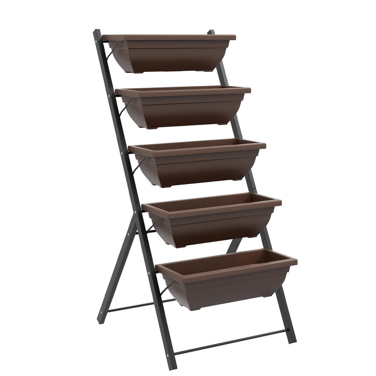 BLUMENTREPPE DE-12165 5-stufig, vertikal, mit Ablauflöchern Braun - Braun, Metall (55/120/63cm) - ComfortXL