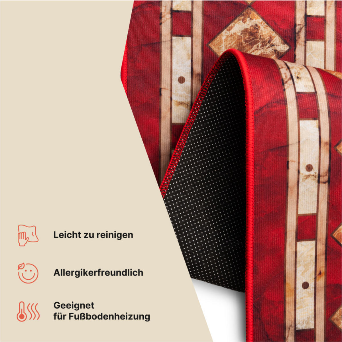 TEPPICH NORA Rot 140/200 cm - Rot, Textil (140/200cm) - Tapiso