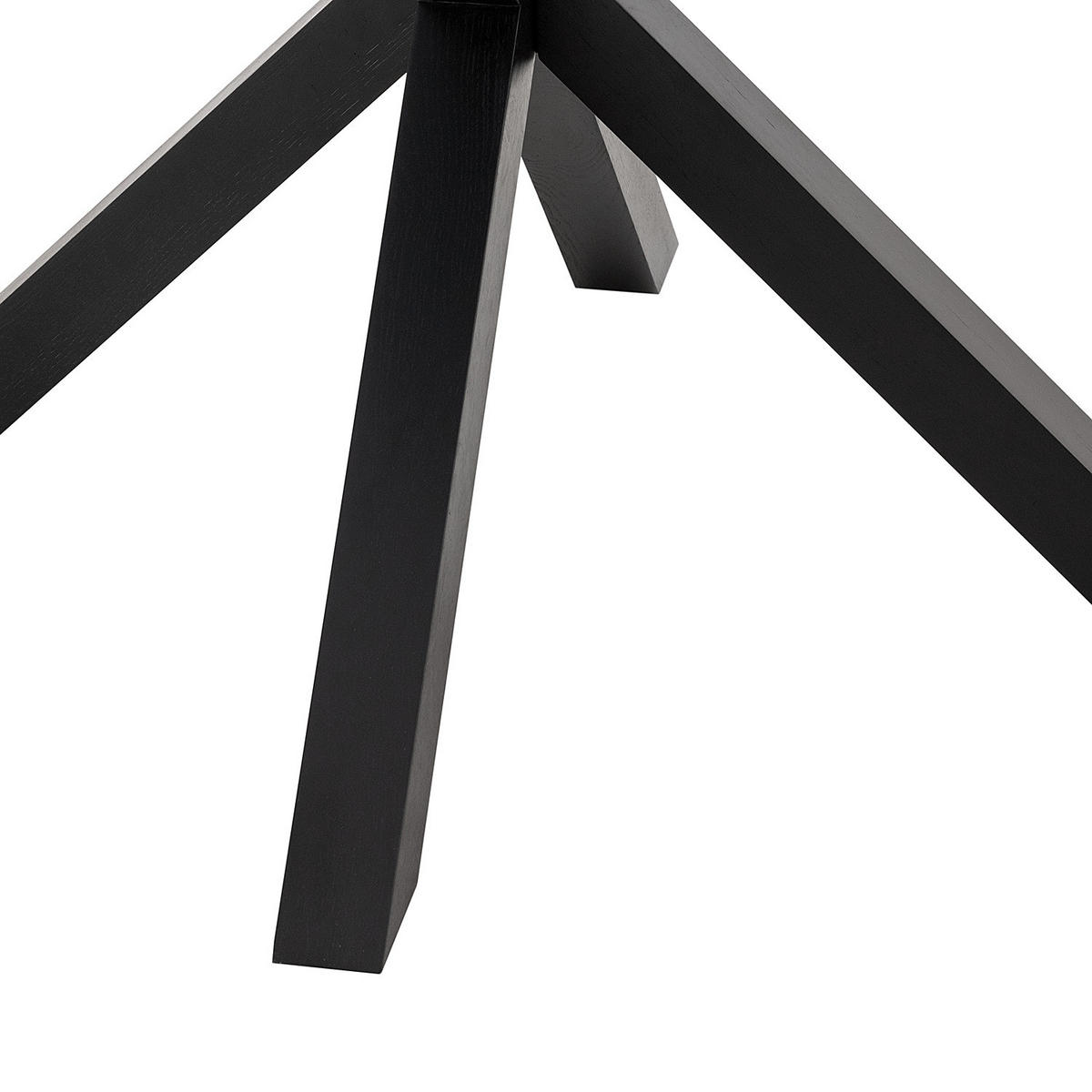 ESSTISCH rund - Glas / Eiche massiv - Eichefarben/Schwarz, Glas/Holz (119/119/76cm) - home24