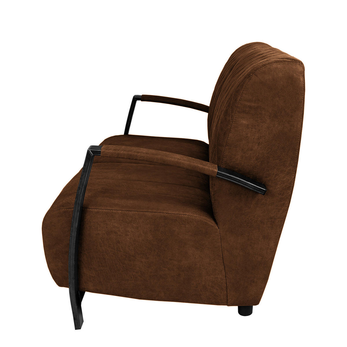 POLSTERGARNITUR (3-2) - Antiklederlook - Braun, Textil (1/1/1cm) - home24