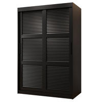 SCHWEBETÜRENSCHRANK 200/120/62 2-türig - Schwarz, Holz/Kunststoff (120/200/62cm) - MÖBEL KRYSPOL