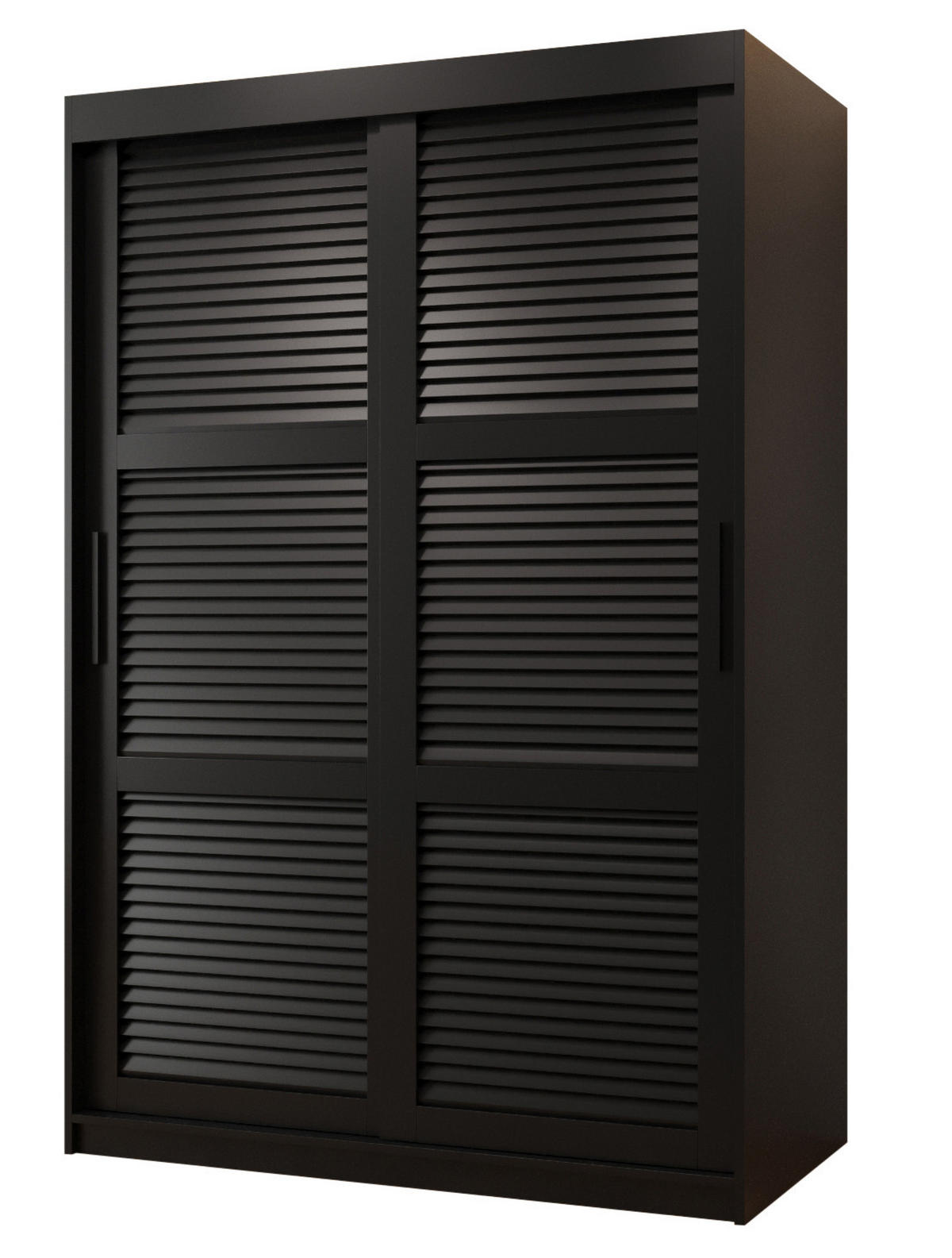 SCHWEBETÜRENSCHRANK 200/120/62 2-türig - Schwarz, Holz/Kunststoff (120/200/62cm) - MÖBEL KRYSPOL