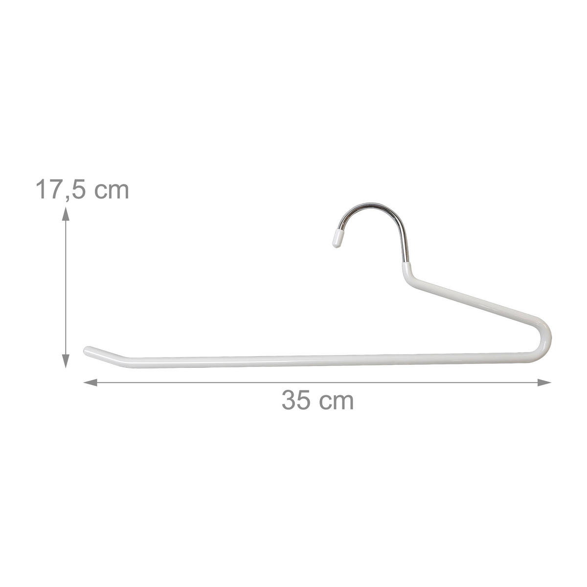 SET obešalnikov za hlače - bela, kovina/umetna masa (35/17.5/0.5cm) - Relaxdays