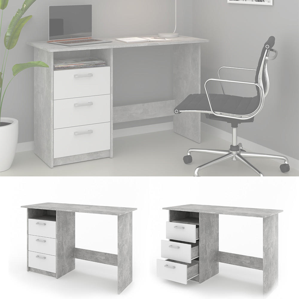 SCHREIBTISCH Meiko Beton 120 x 50 cm - Schieferfarben, Holzwerkstoff (50/120/76.6cm) - Vicco
