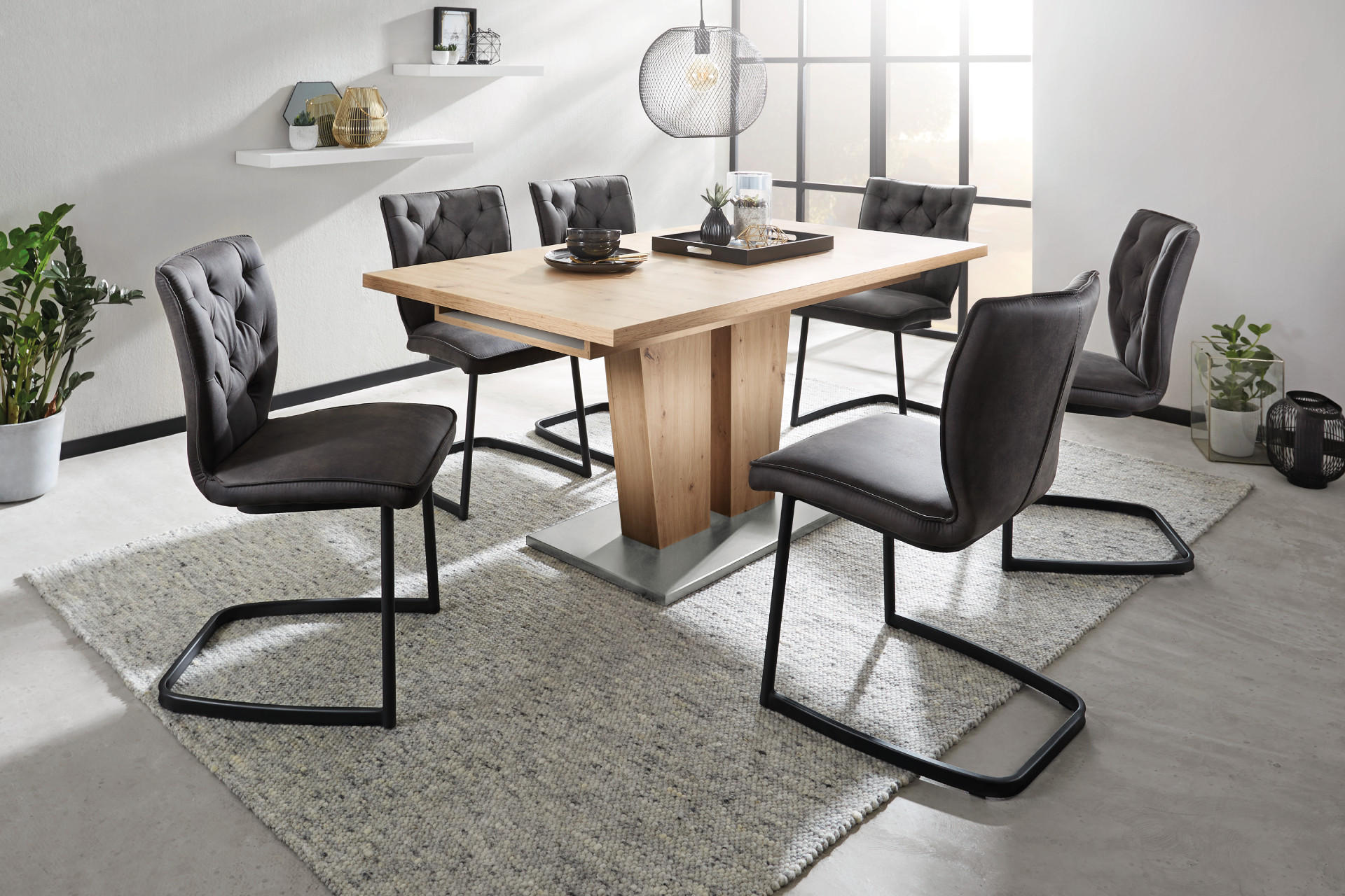 Valdera Essgruppe grau Holz