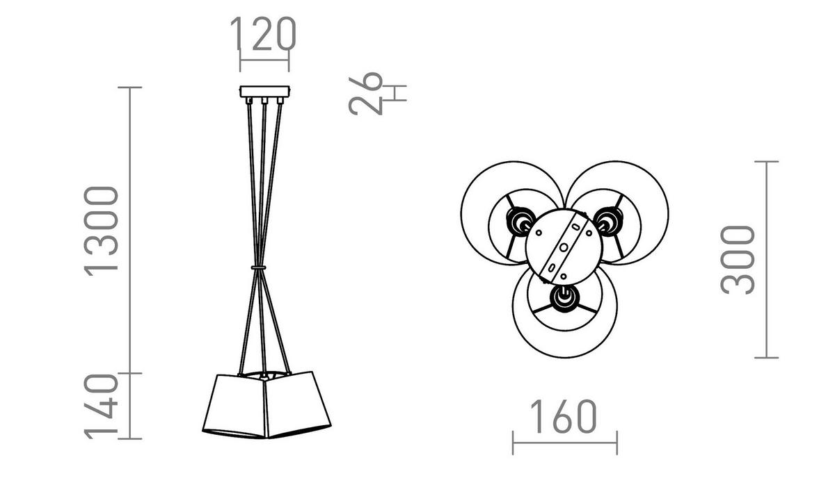 PENDELLEUCHTE NANCY III Weiß 33 W - Weiß, Metall (30/30/120cm) - Rendl