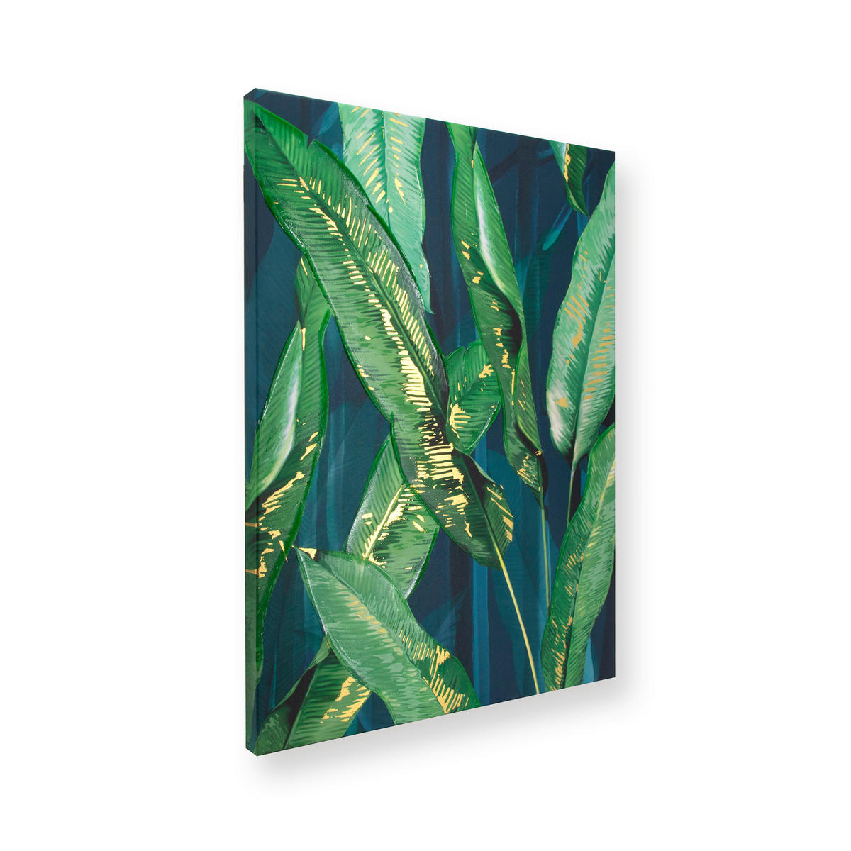 LEINWANDBILD - Blätter grün - 70x50cm - Grün, Holzwerkstoff (50/70cm) - Art for the Home