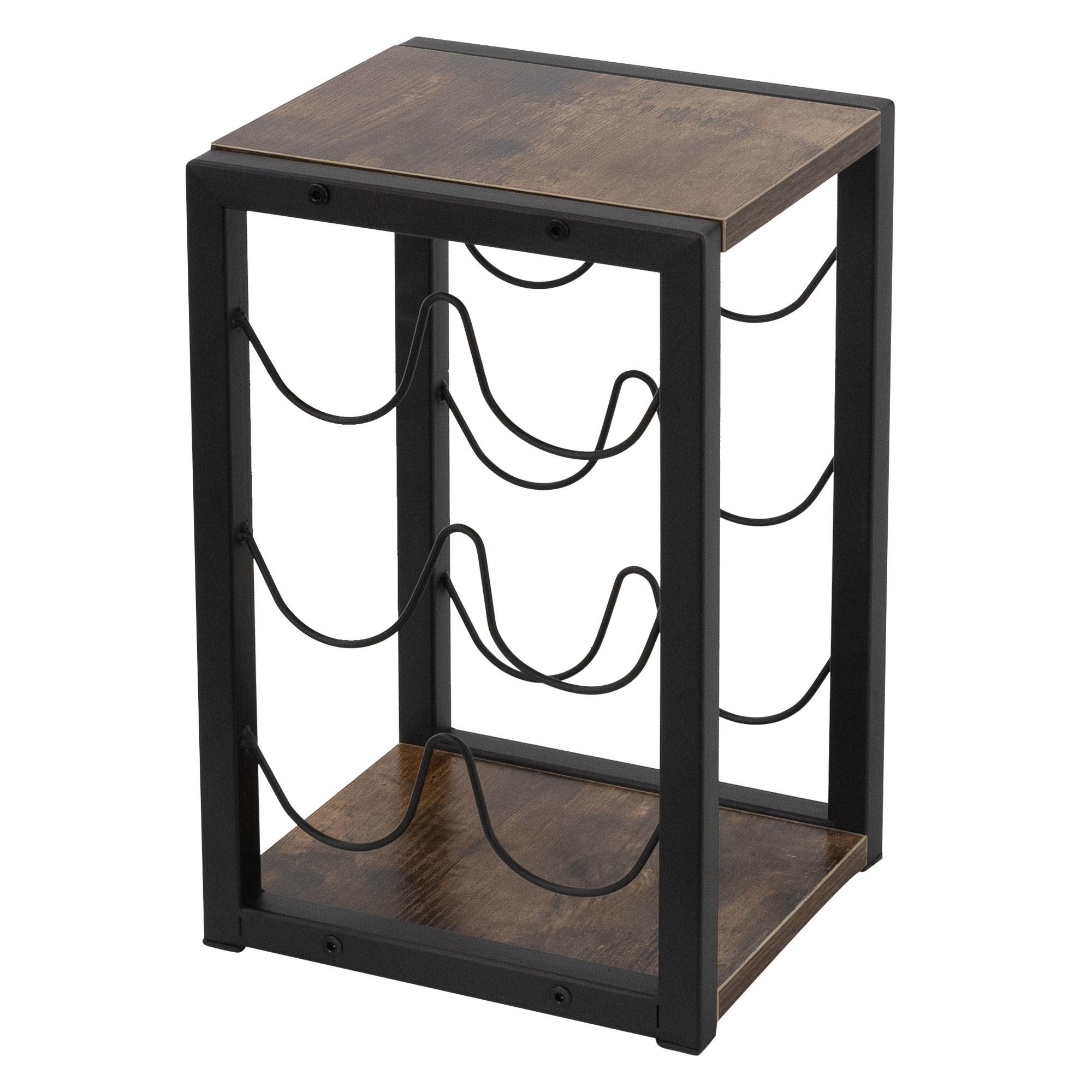WEINREGAL - Dunkelbraun, Metall (21/37.5/24cm) - ML-DESIGN