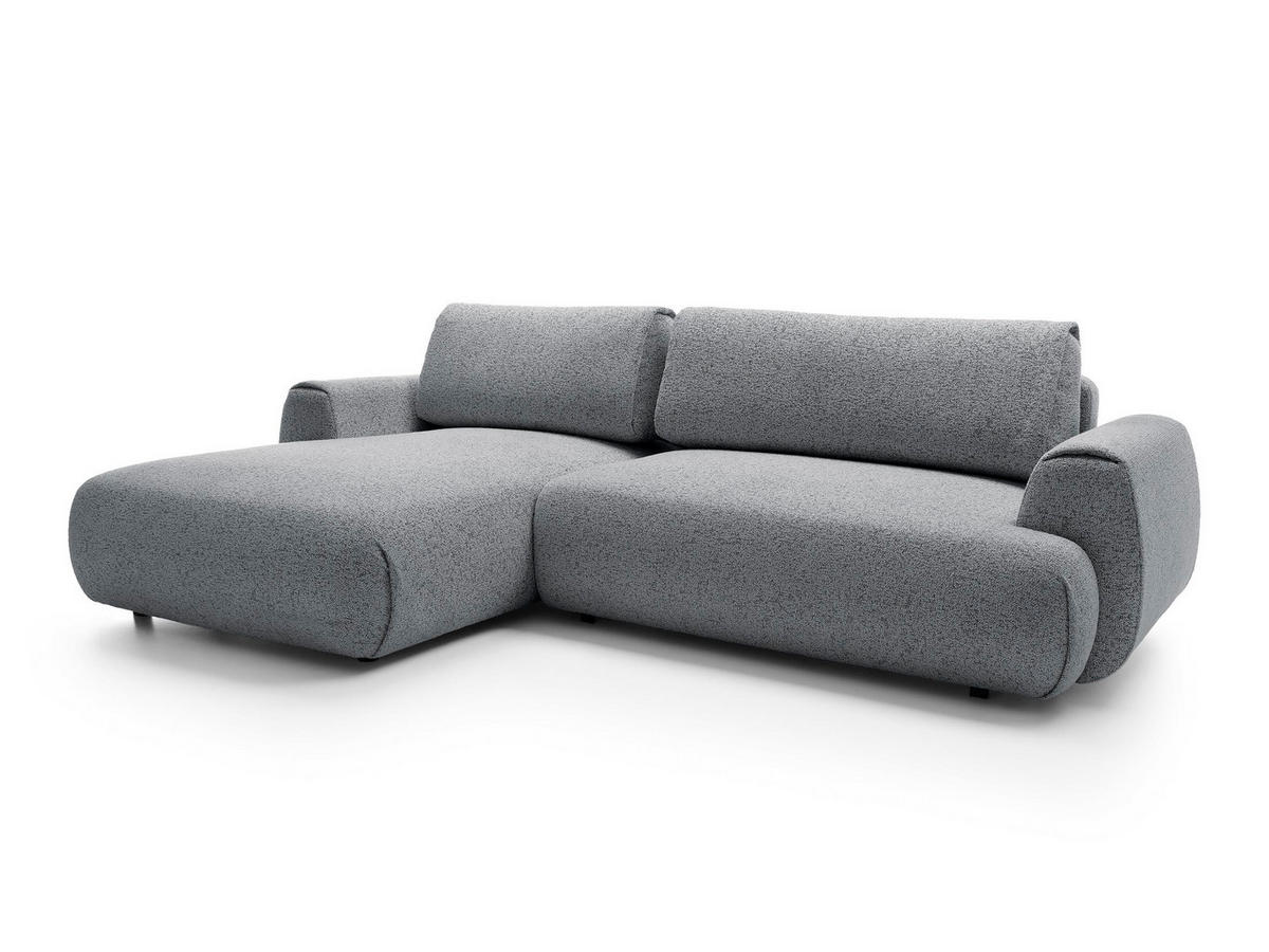 ECKSOFA Morena Dunkelgrau, mit Schlaffunktion, linke seite - Dunkelgrau/Schwarz, Holzwerkstoff/Textil (167/270cm) - Bettso