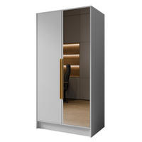 SCHRANK Weiß LUSO Mit Spiegel Und Goldenen Griffen 100 g - Goldfarben/Weiß, Holzwerkstoff (102/200/51cm) - Sepro Meble