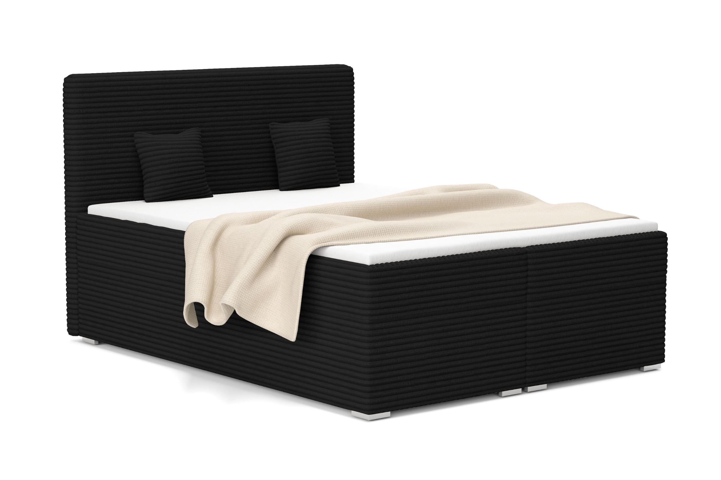 BOXBETT DUBAI 200/200 in Schwarz H3 - Schwarz, Holz/Holzwerkstoff (200/200cm) - Deine Möbel 24