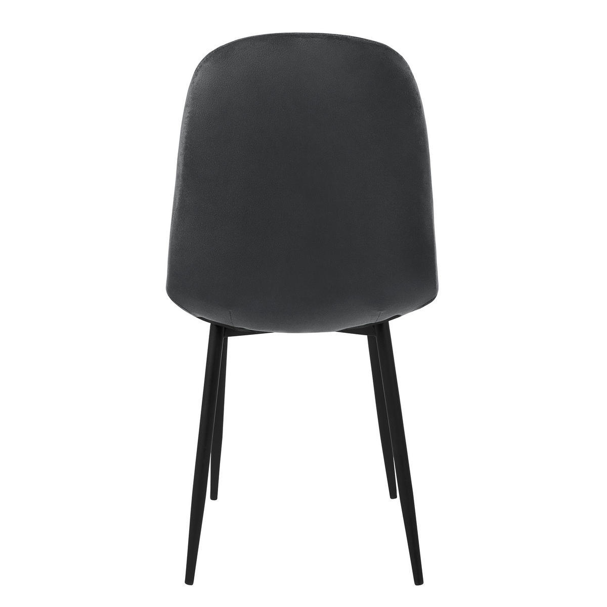 STUHL Samt Anthrazit 4er Set - Anthrazit, Metall (51/89/44cm) - ML-DESIGN
