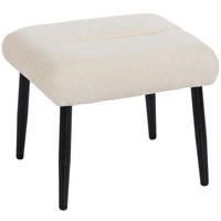 SITZHOCKER DE-07214 mit Chenille-Stoff und Stahlbeinen Cremeweiß - Creme, Textil/Metall (41/38/45cm) - ComfortXL