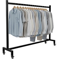 KLEIDERSTÄNDER 150x38x120-schwarz-Edelstahl - Schwarz, Metall (150/120/38cm) - CLP