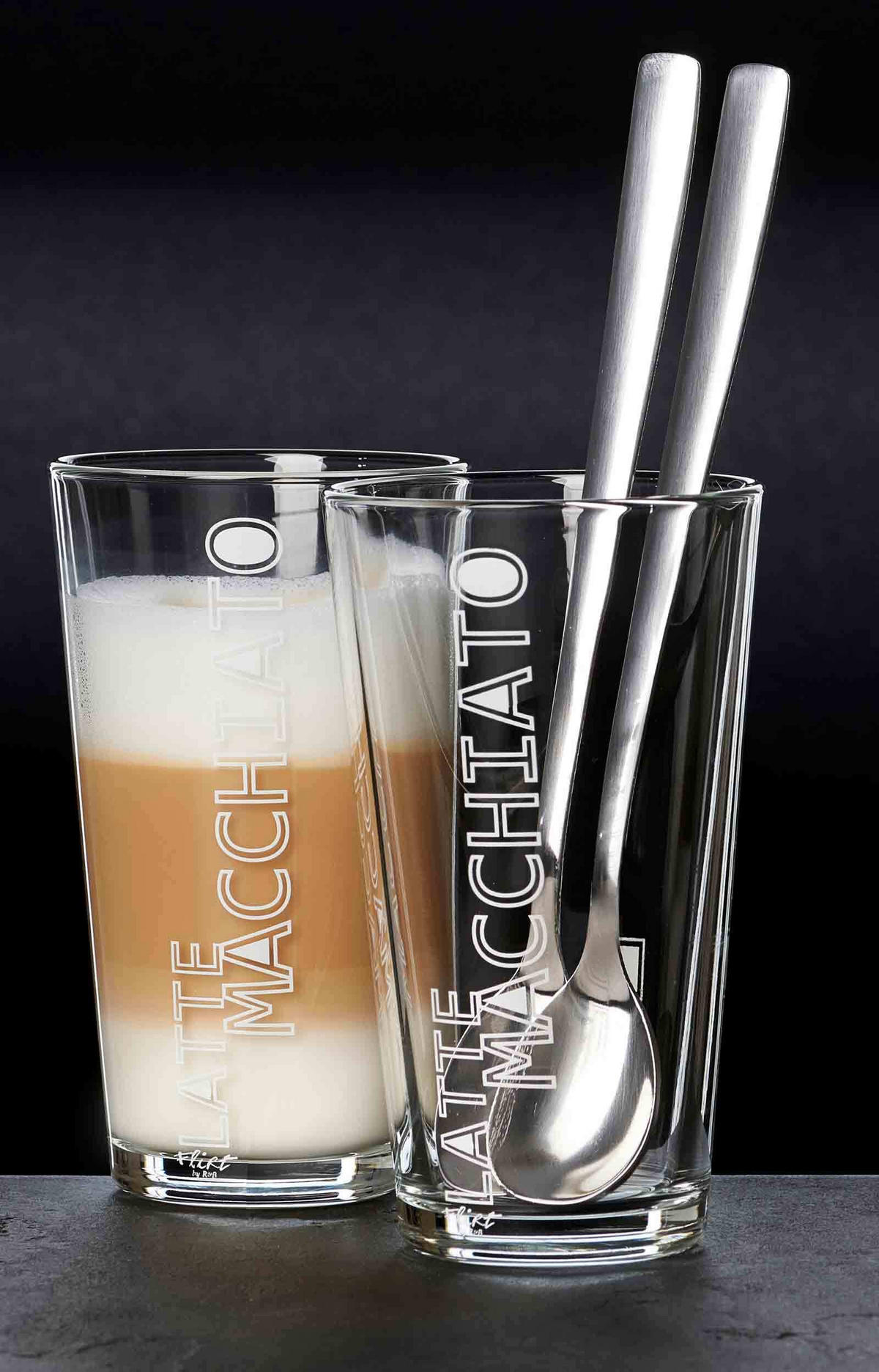 LATTE MACCHIATO GLÄSER + LÖFFEL Lena transparent 350 ml 12er Set - Transparent, Glas (0.35L) - Ritzenhoff Breker