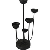 KERZENHALTER Mira - Schwarz - 22,5/23,5/45,5 cm - Schwarz, Metall (23/45/22cm) - Lesli Living