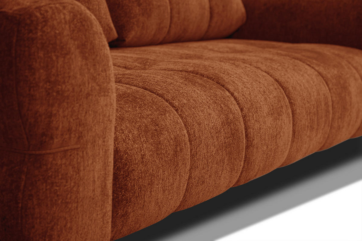 SOFA SALVINI 3-Sitzer, orange - Orange, Holz/Textil (237/88/99cm) - Courtois Laville