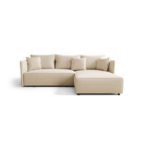 ECKSOFA MILANO rechts cremeweiß Cord Poso 105 - Schlaffunktion, Bettkasten - Creme, Textil (245/184cm) - Cornero
